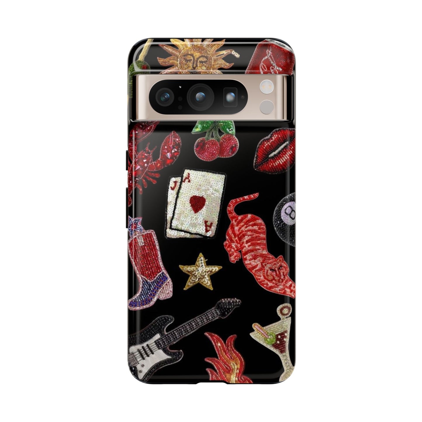Retro Patch Motif Tough Case