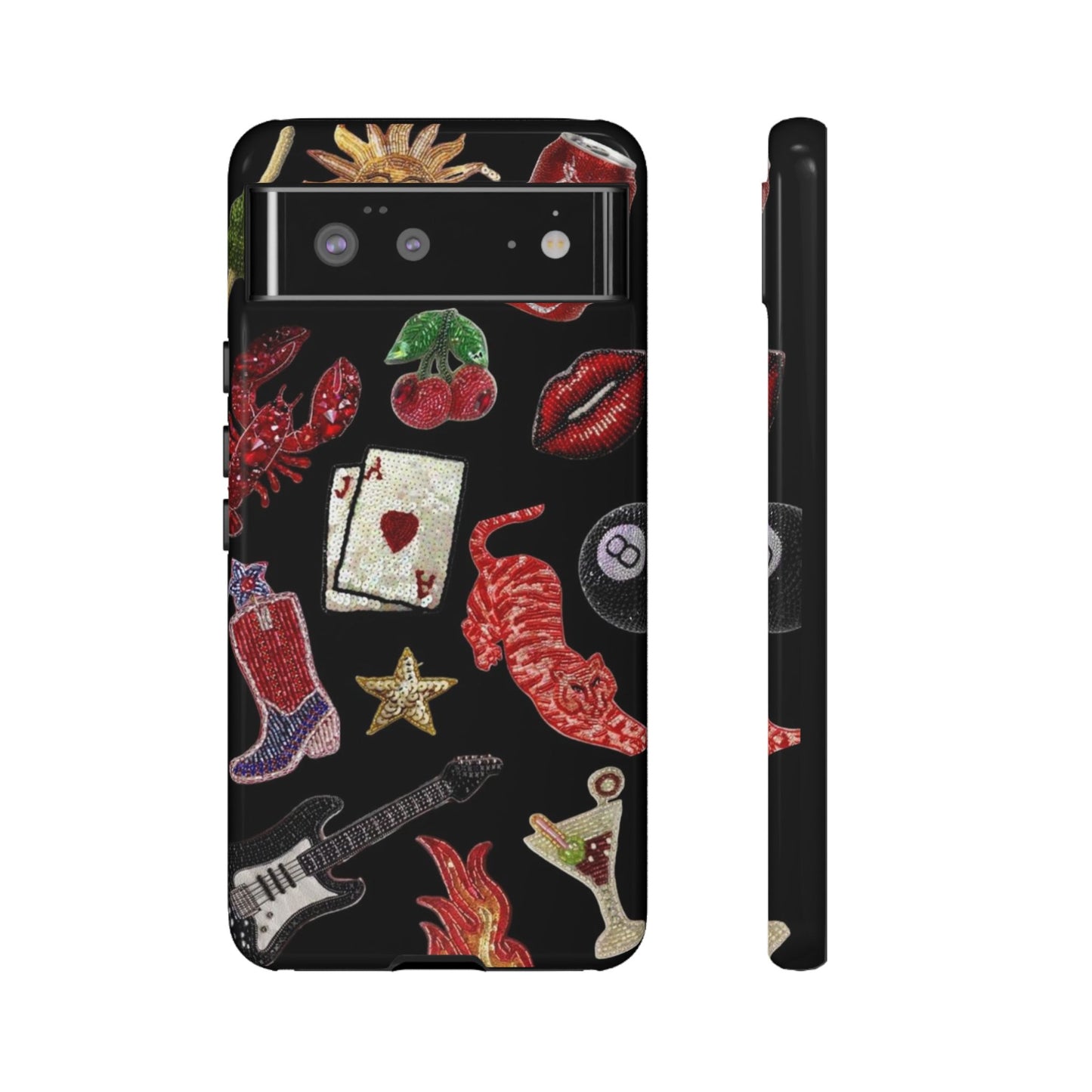 Retro Patch Motif Tough Case