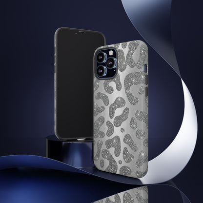 Silver Glitter Leopard Tough Case