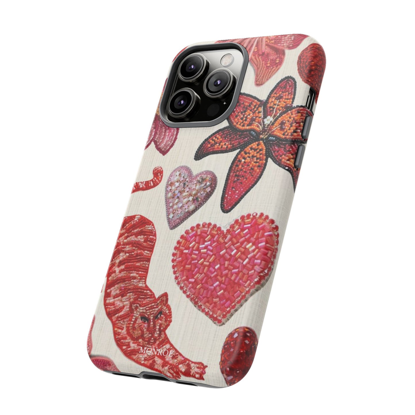 Floral & Heart Pattern Tough Case