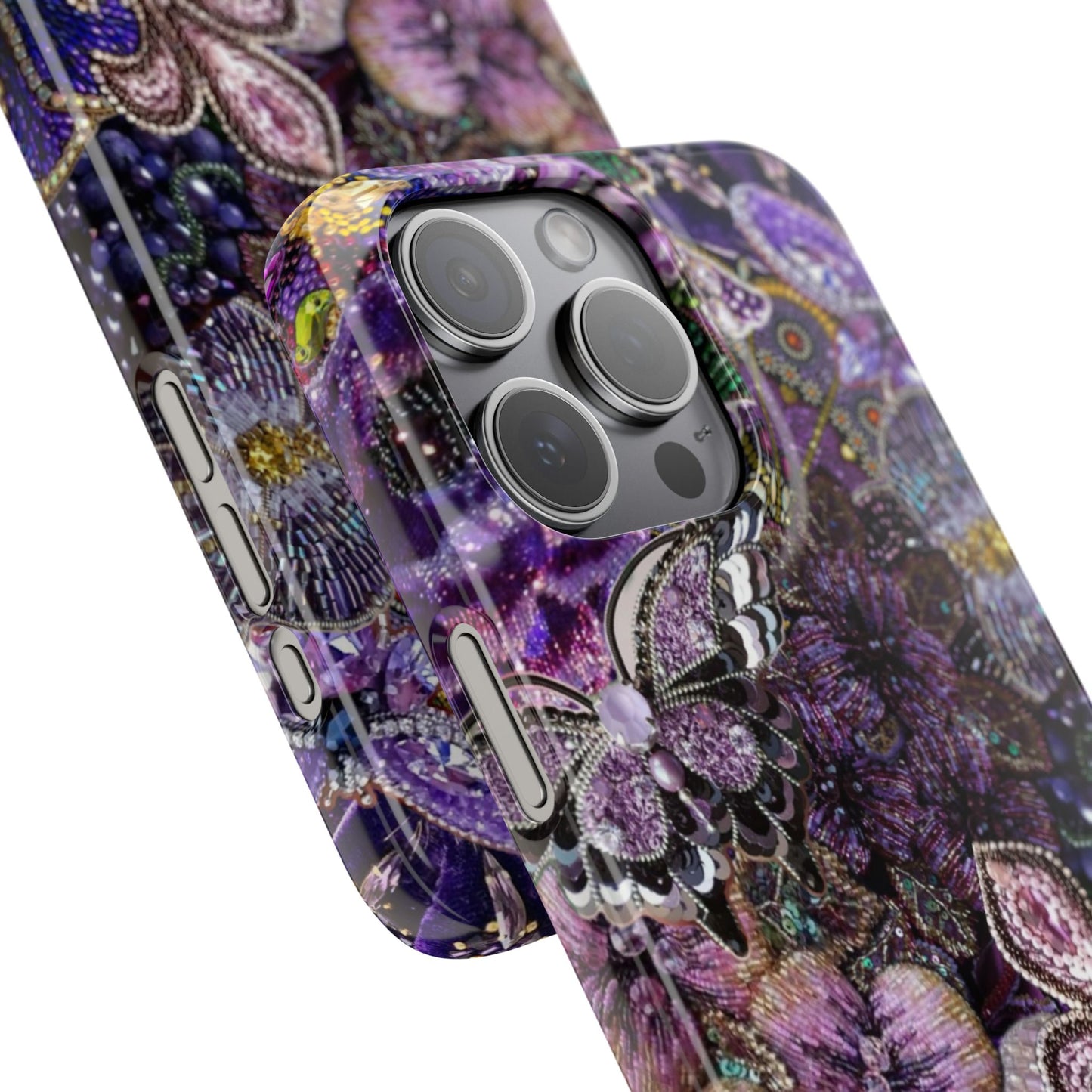 Purple Floral Butterfly Case