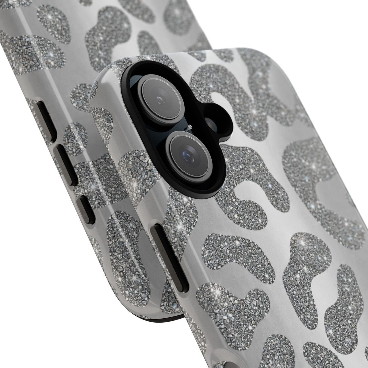 Silver Glitter Leopard Tough Case