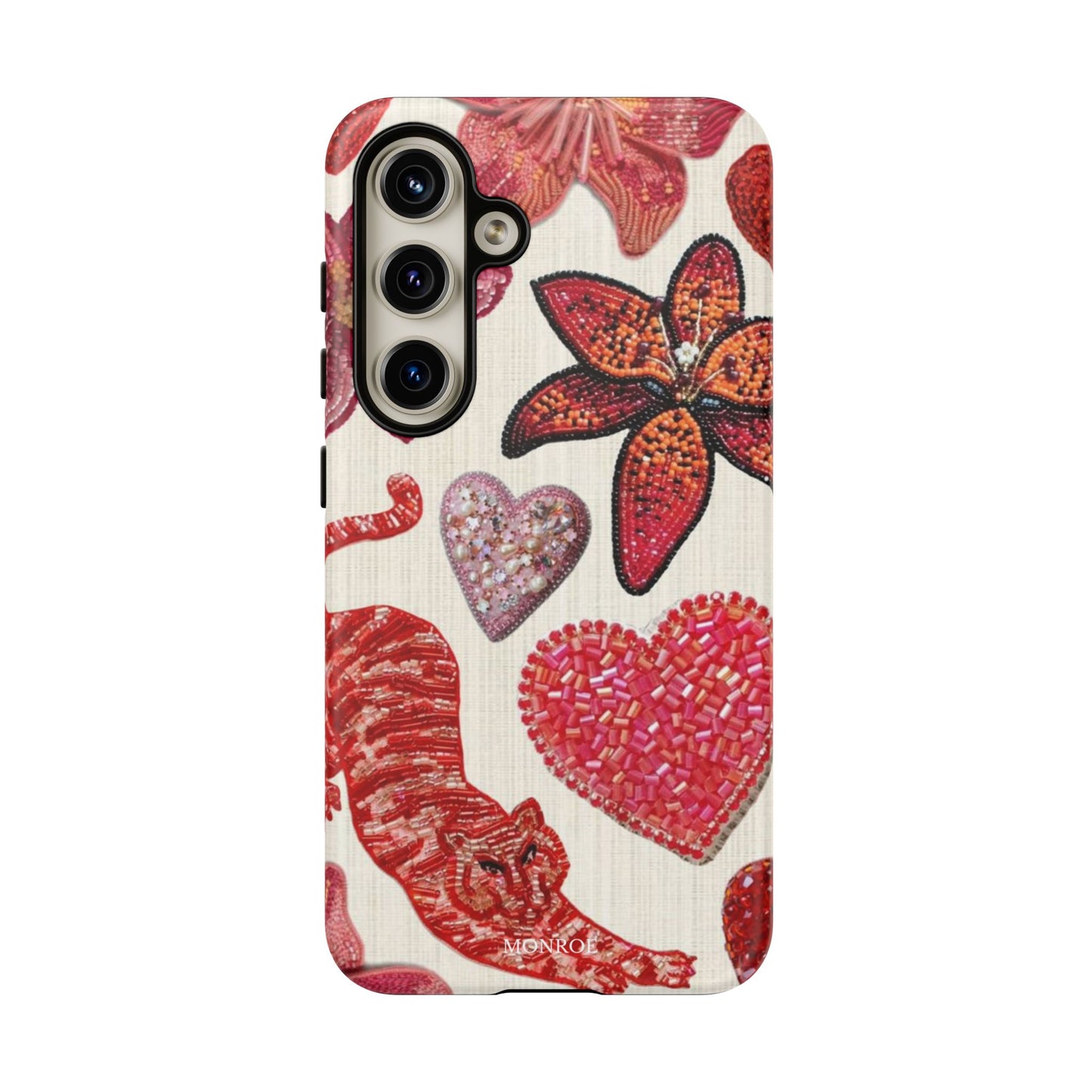 Floral & Heart Pattern Tough Case