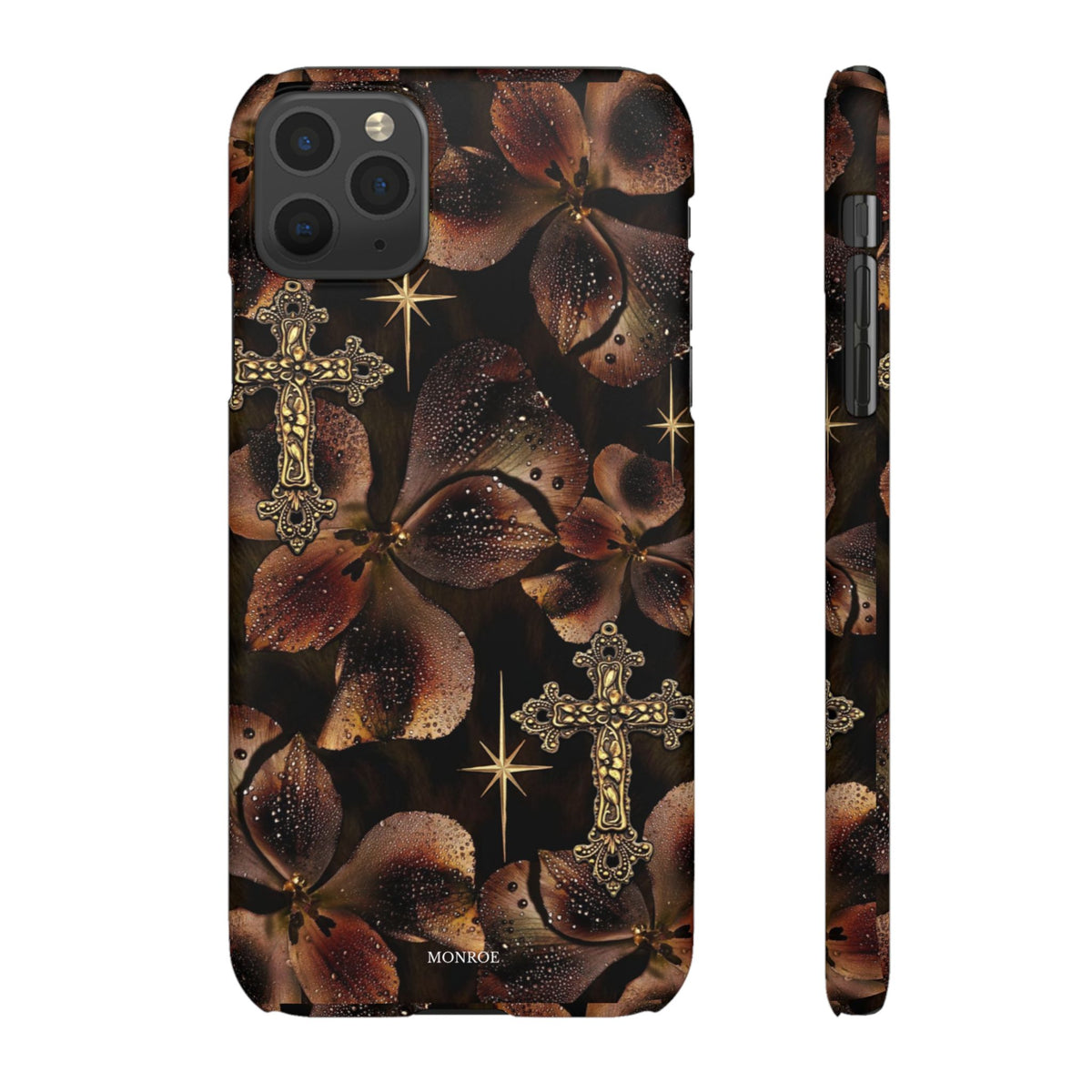 Brown Floral Cross Case