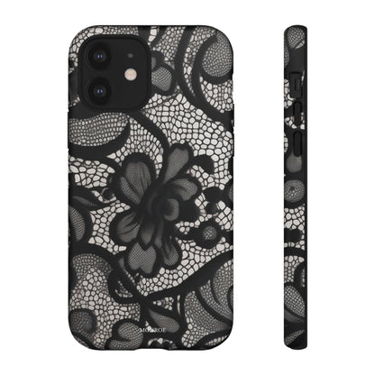 Black Vintage Lace Tough Case