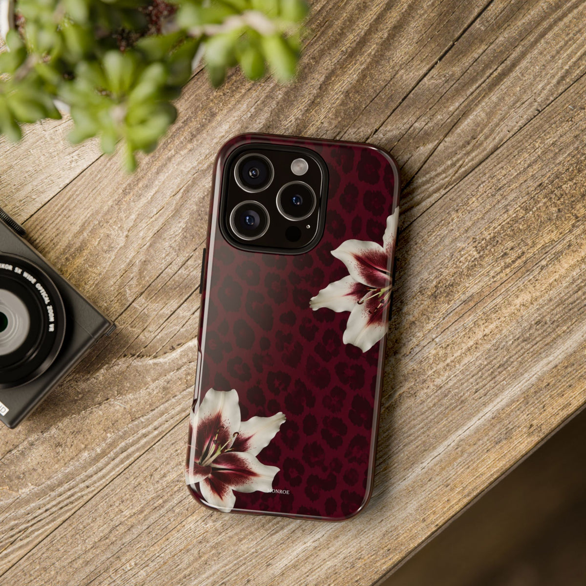 Burgundy Lily Leopard Tough Case