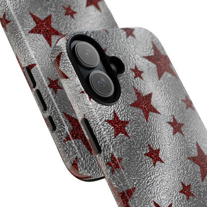 Silver Red Starry Tough Case