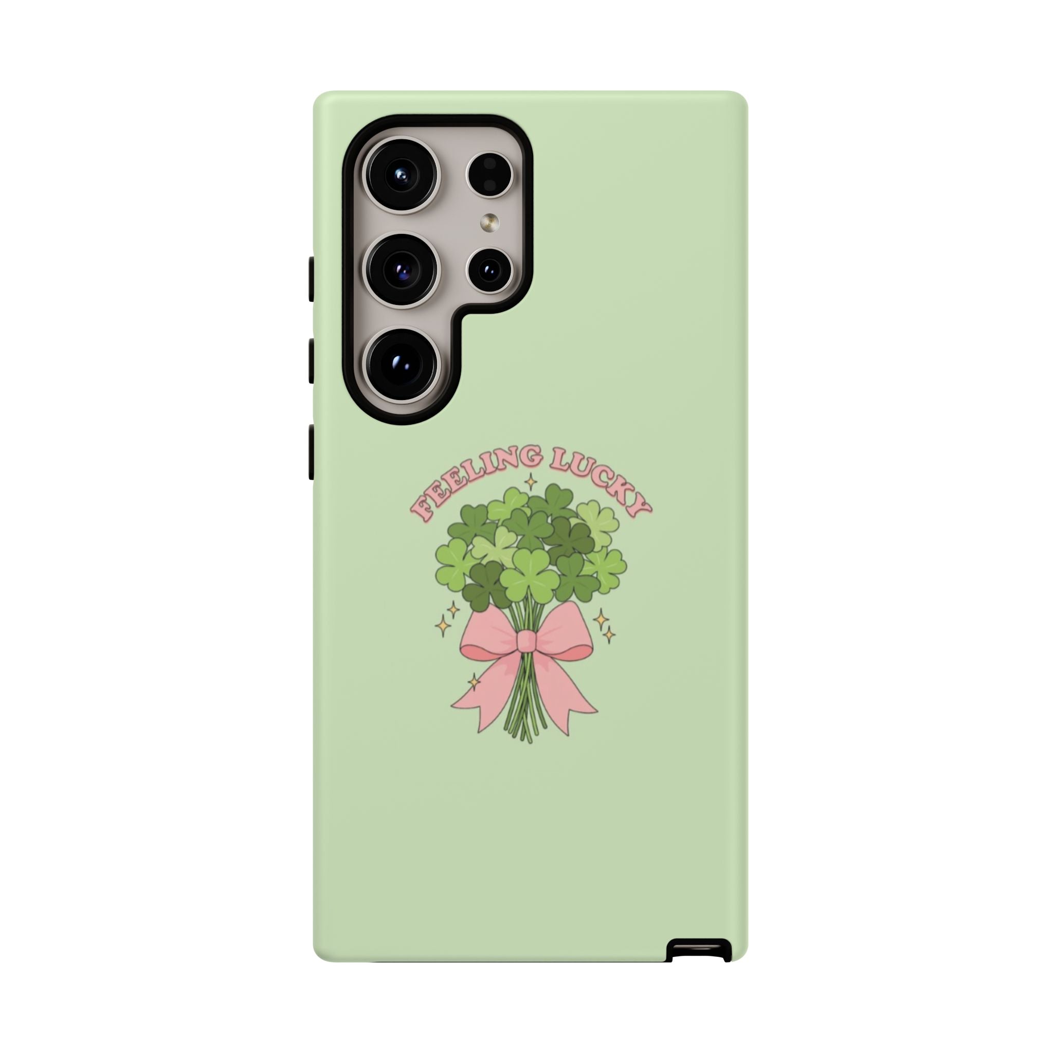 ‘Feeling Lucky' Clover Bouquet Tough Phone Case