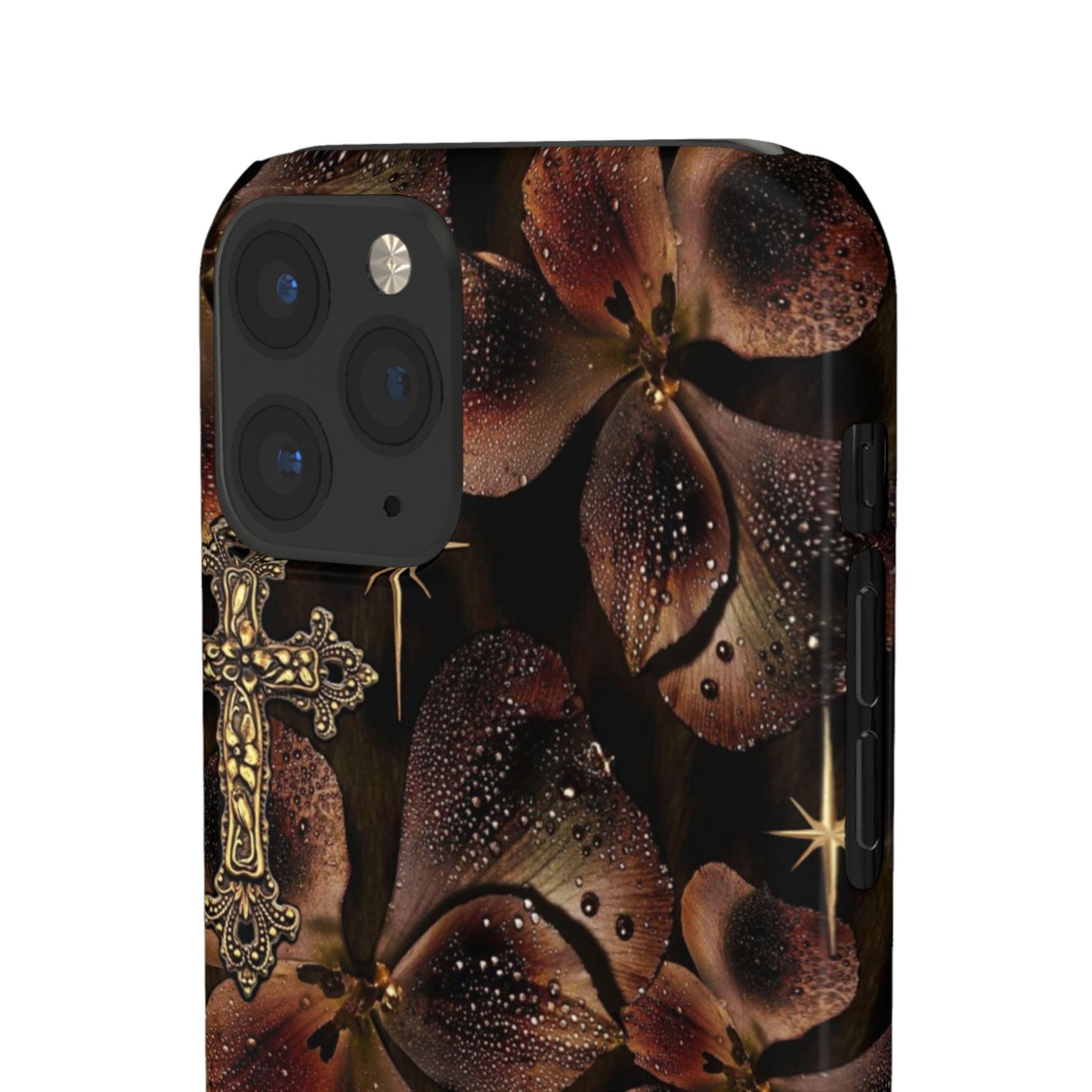 Brown Floral Cross Case