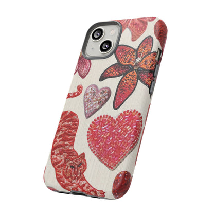 Floral & Heart Pattern Tough Case