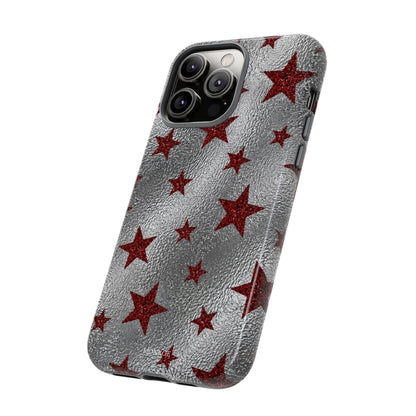 Silver Red Starry Tough Case