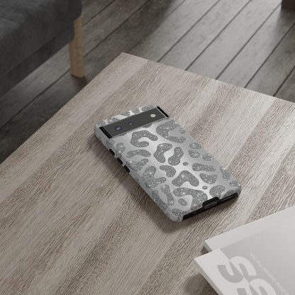 Silver Glitter Leopard Tough Case