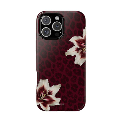 Burgundy Lily Leopard Tough Case
