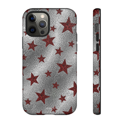 Silver Red Starry Tough Case
