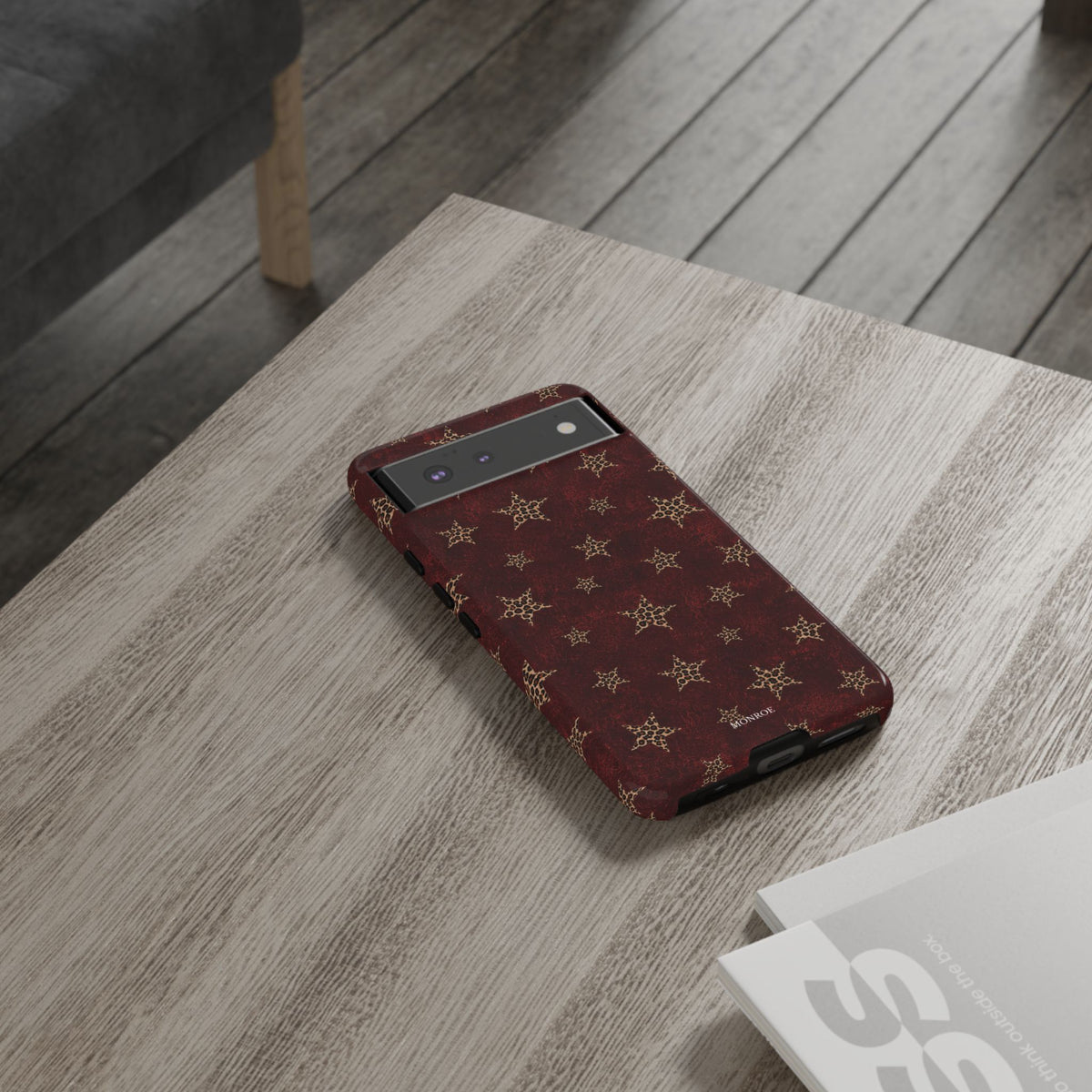 Burgundy Leopard Star Tough Case