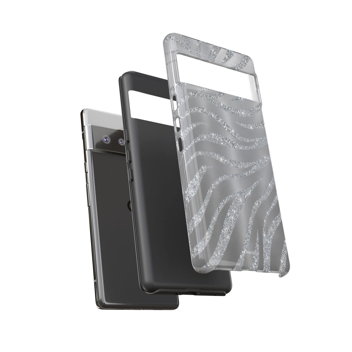Silver Glitter Zebra Tough Case