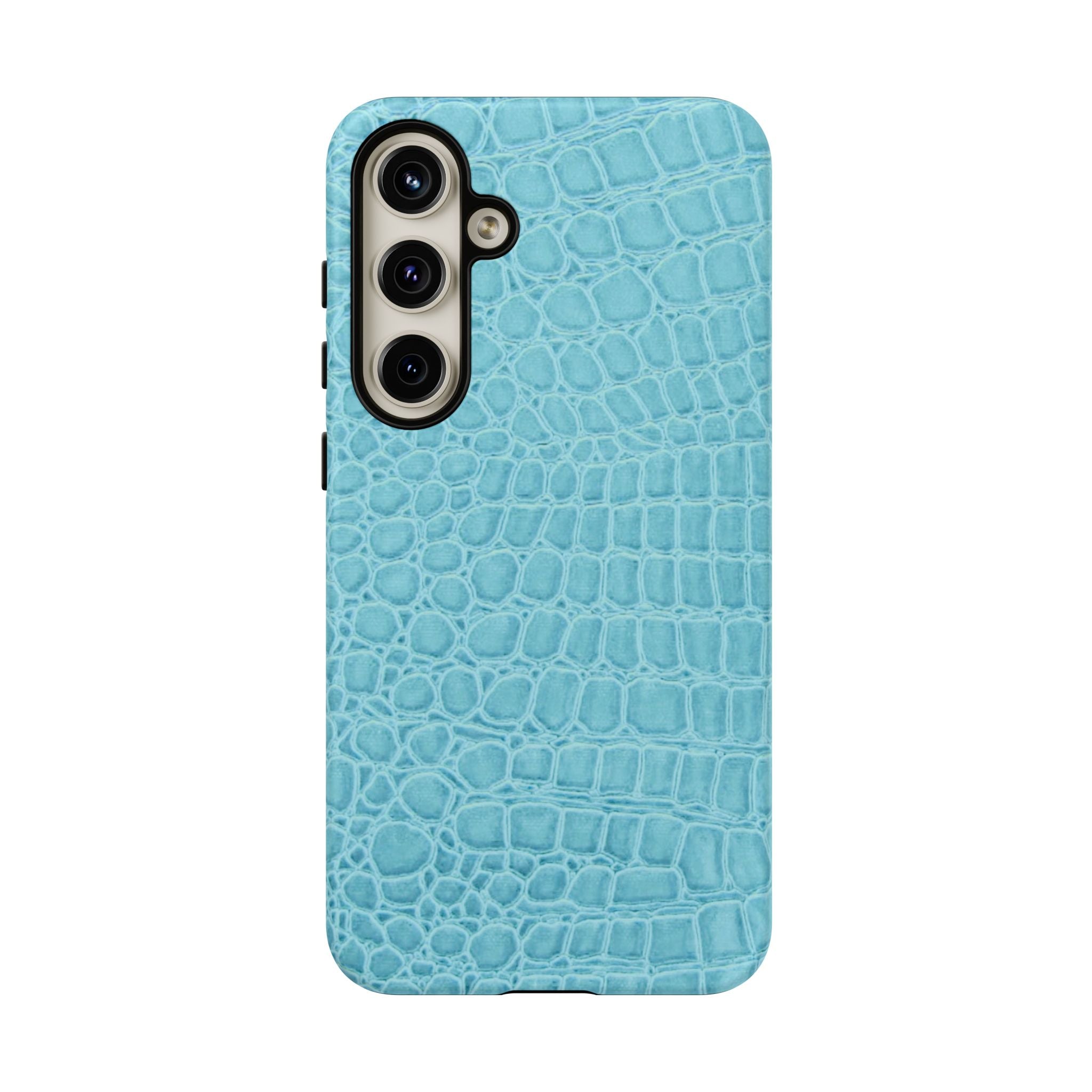 Croc Embossed Turquoise Phone Case