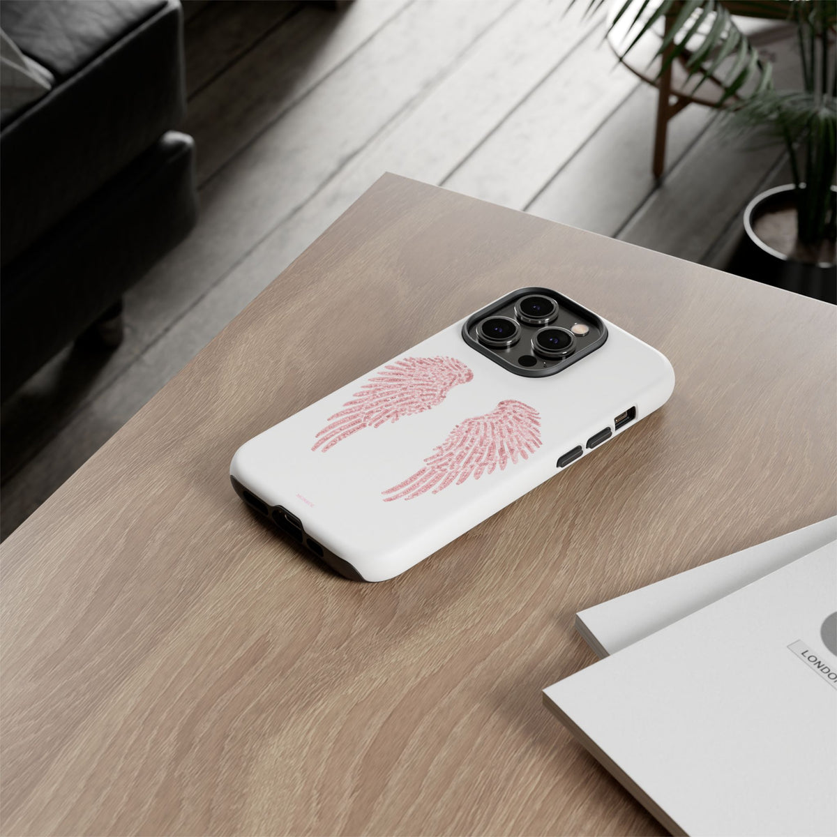 White & Pink Wings Tough Case