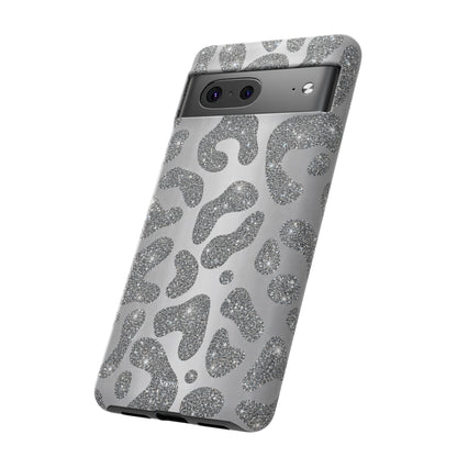 Silver Glitter Leopard Tough Case