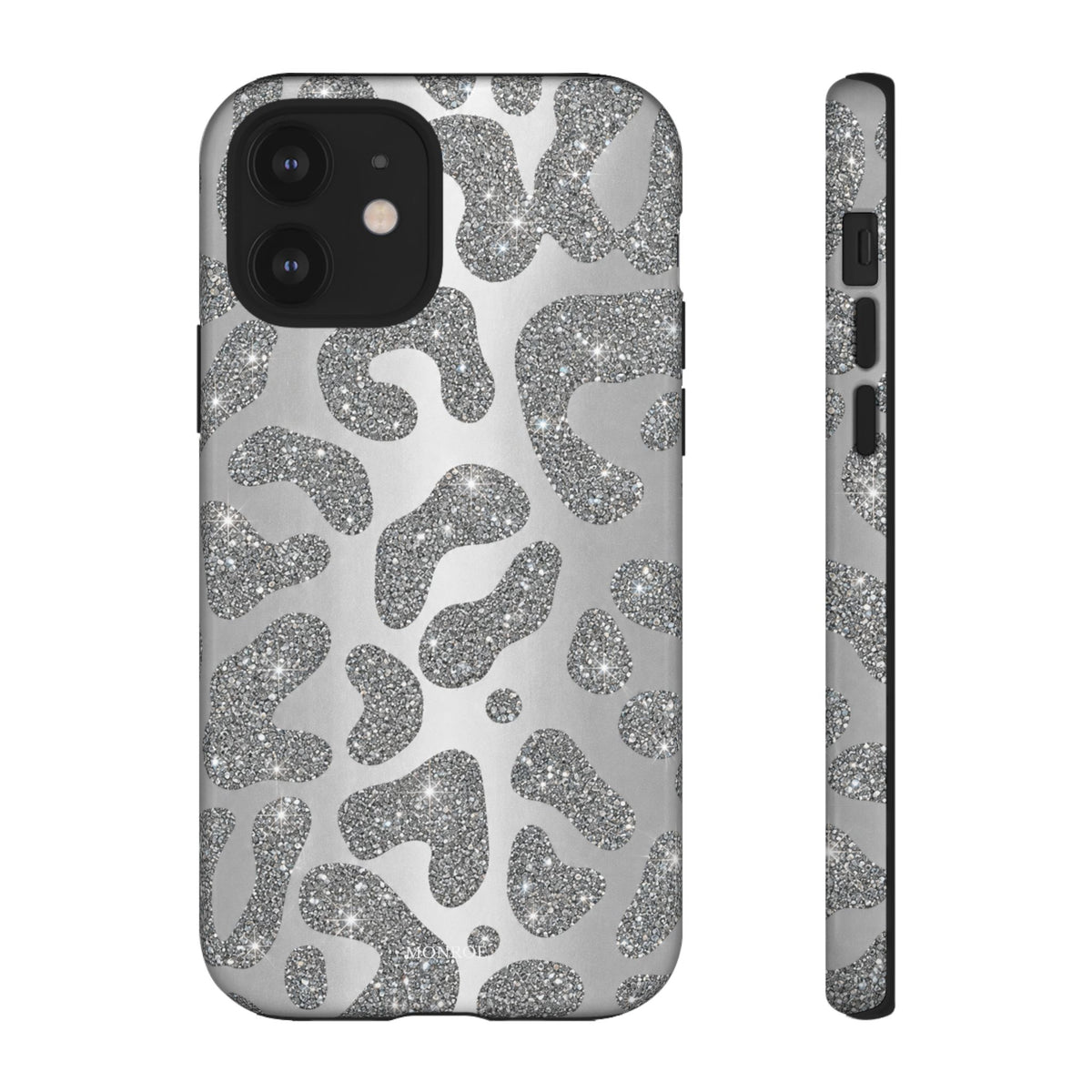Silver Glitter Leopard Tough Case
