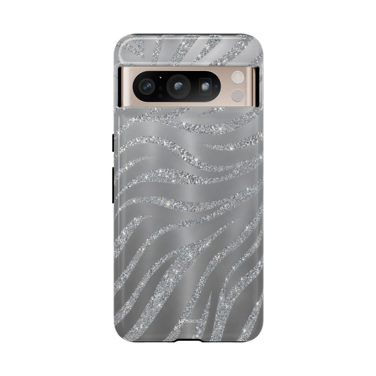 Silver Glitter Zebra Tough Case