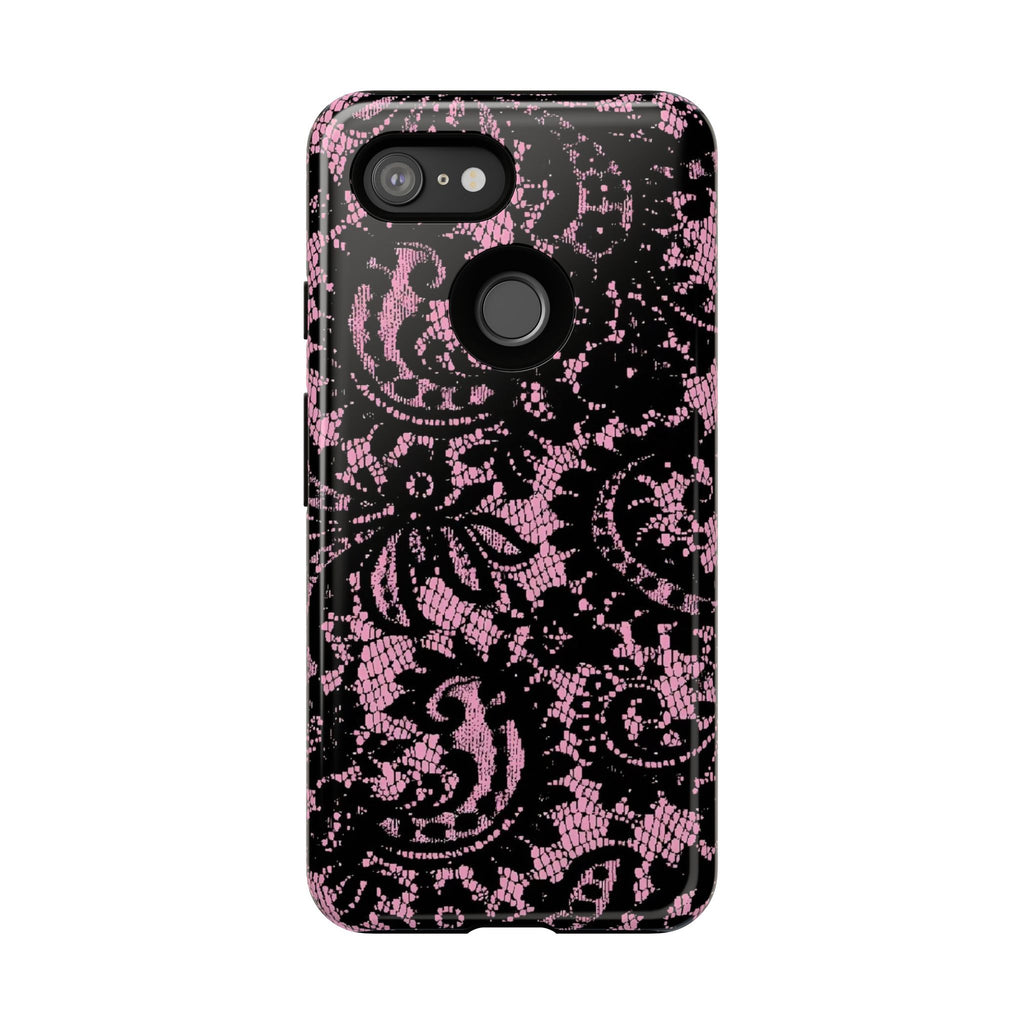 Pink Lace Pattern Tough Phone Case