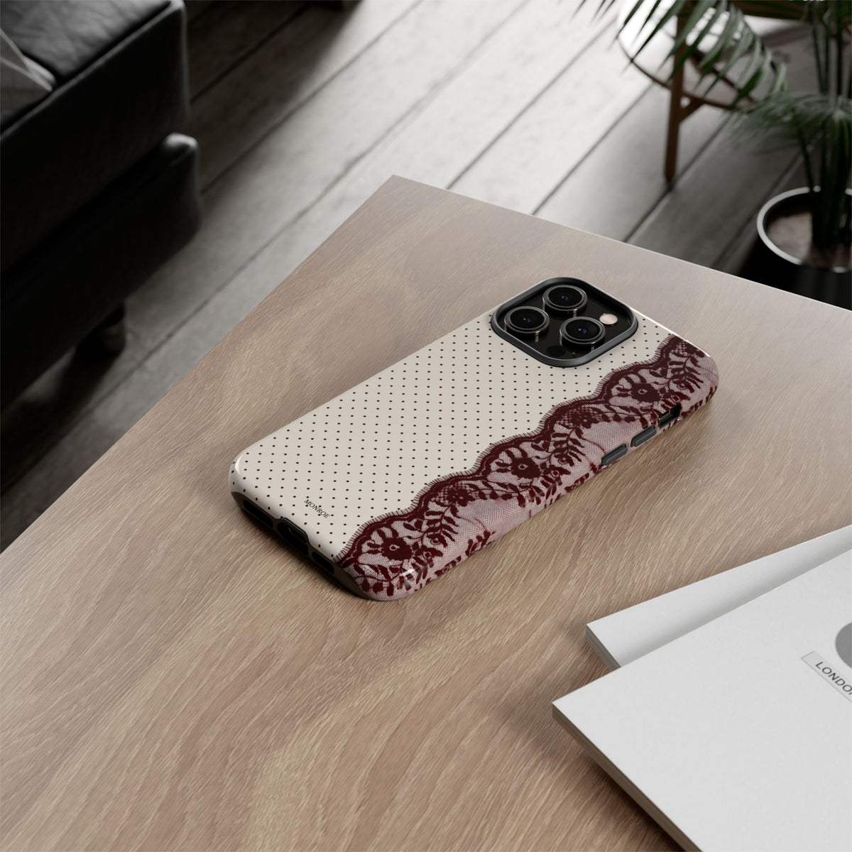 Burgundy Lace Edge Tough Case