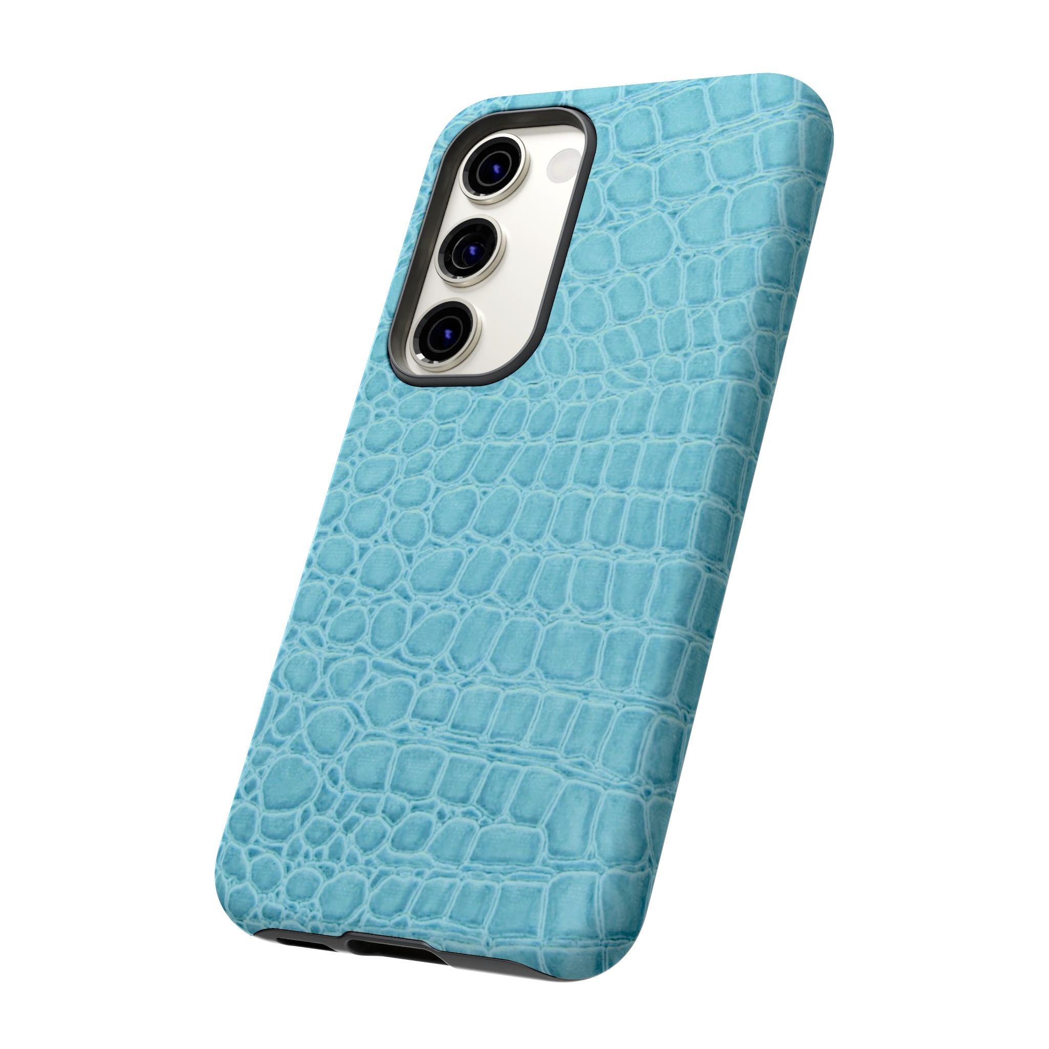Croc Embossed Turquoise Phone Case