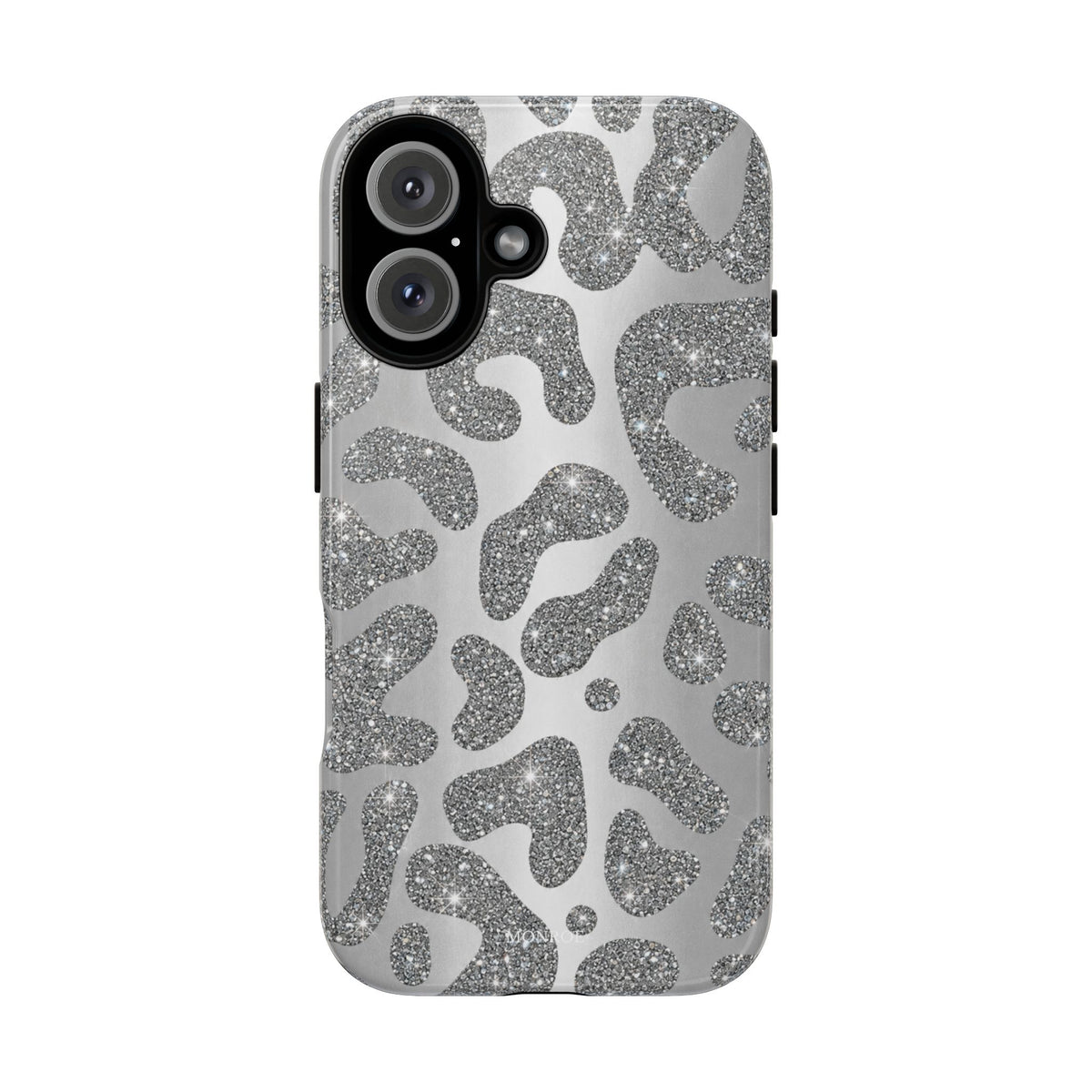 Silver Glitter Leopard Tough Case