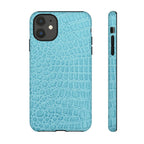 Croc Embossed Turquoise Phone Case
