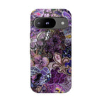Purple Fleur-de-Lis Floral Tough Phone Case