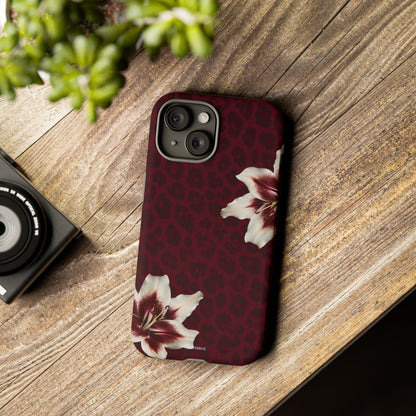 Burgundy Lily Leopard Tough Case