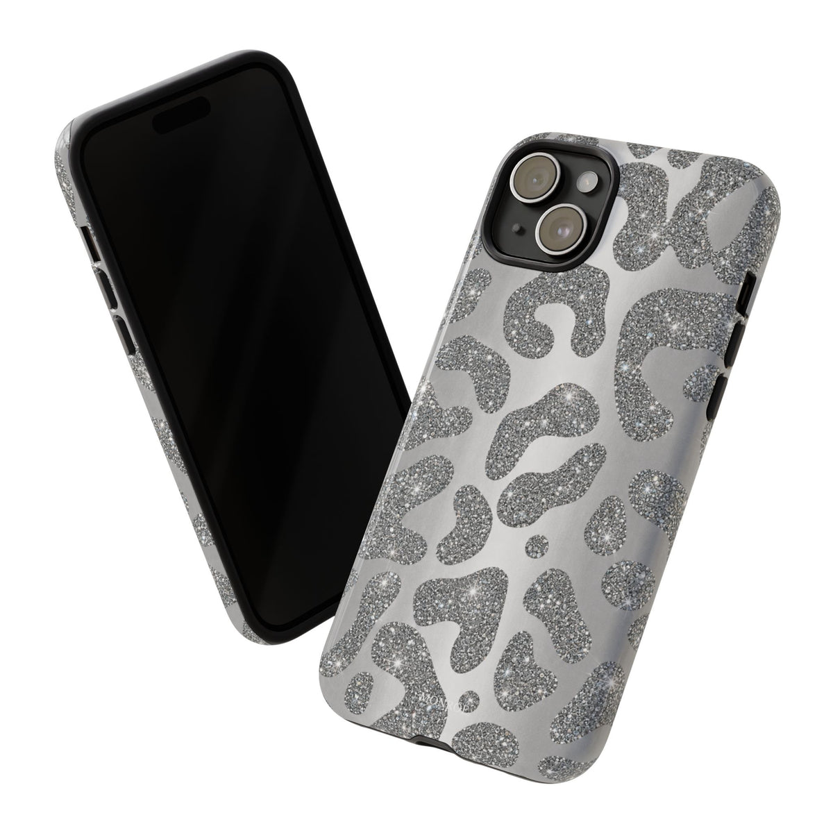 Silver Glitter Leopard Tough Case