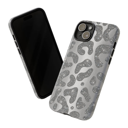 Silver Glitter Leopard Tough Case