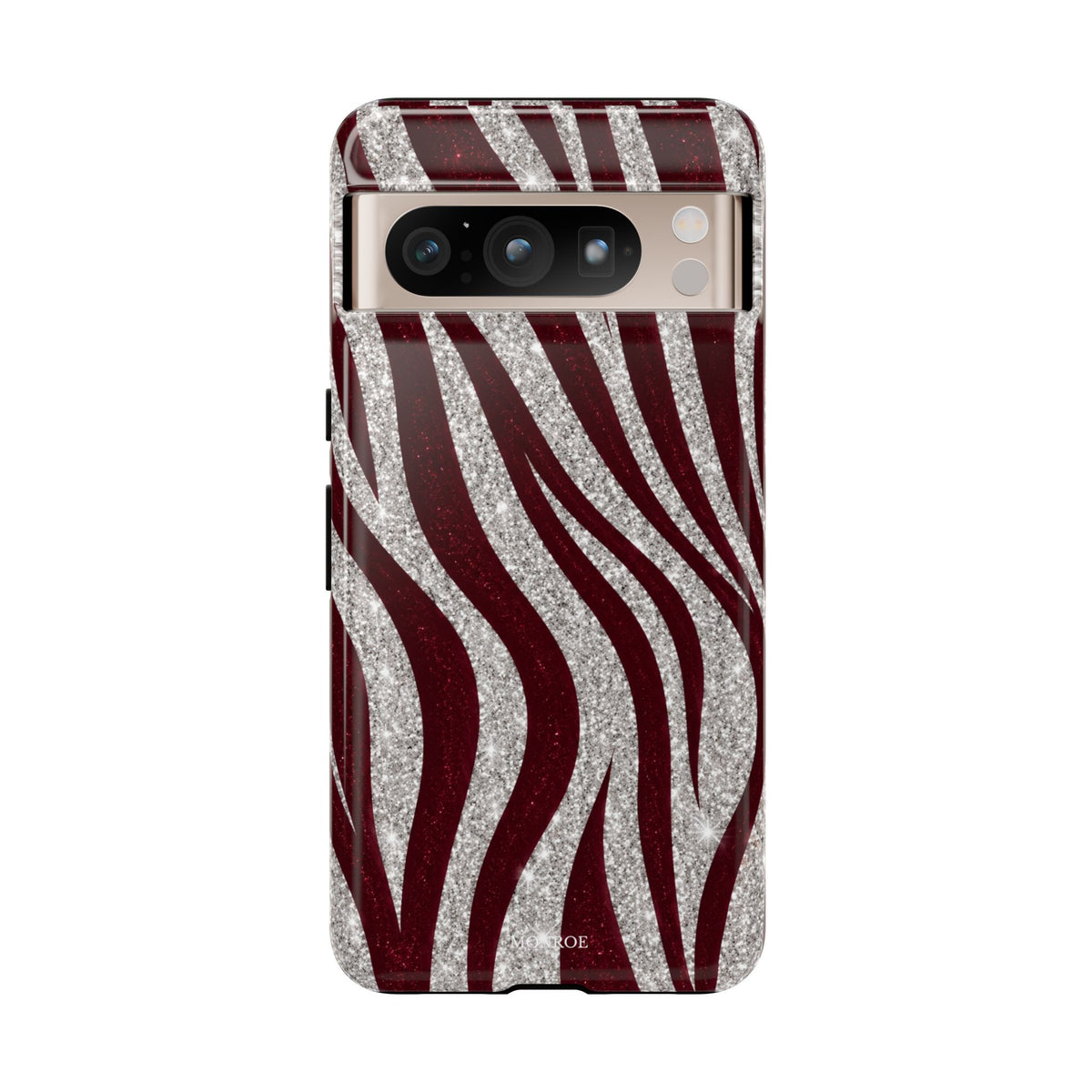 Burgundy Zebra Glitter Tough Case