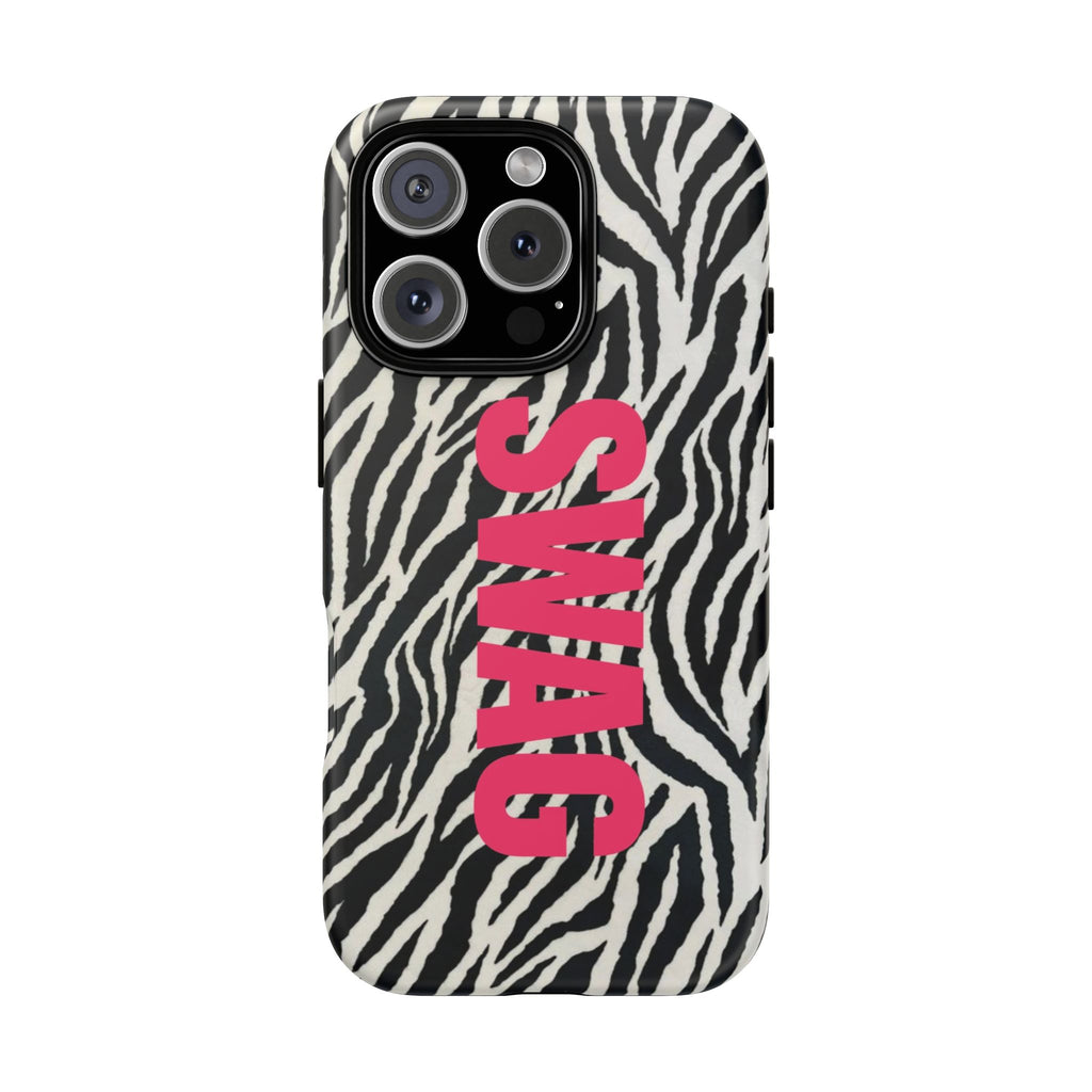 'SWAG' Zebra Print Tough Case