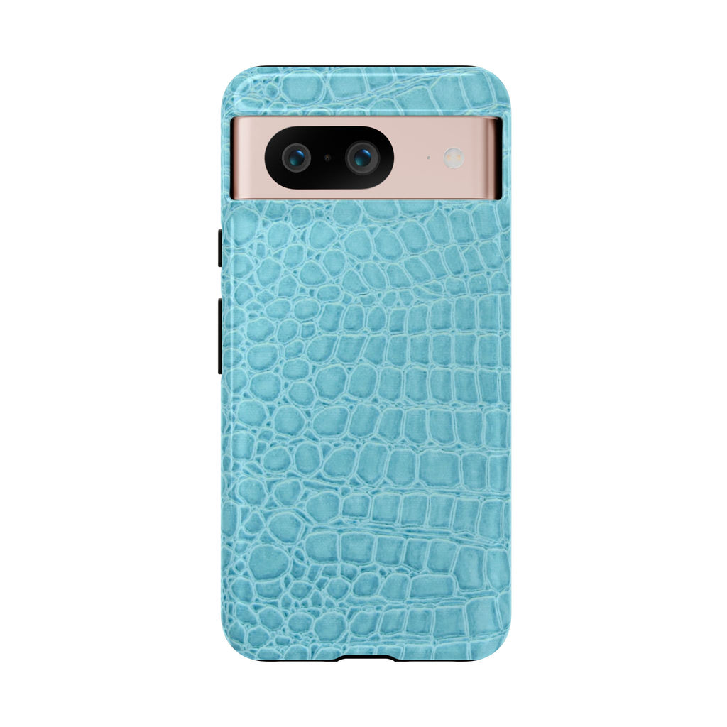 Croc Embossed Turquoise Phone Case