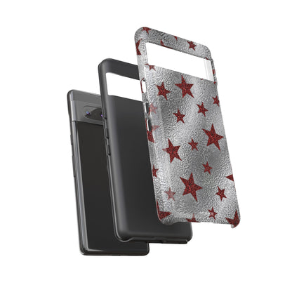 Silver Red Starry Tough Case
