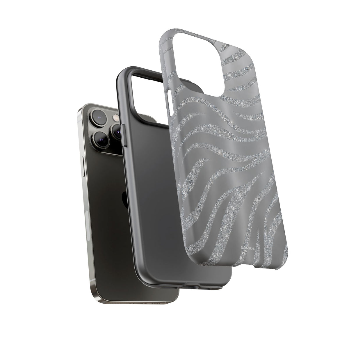 Silver Glitter Zebra Tough Case