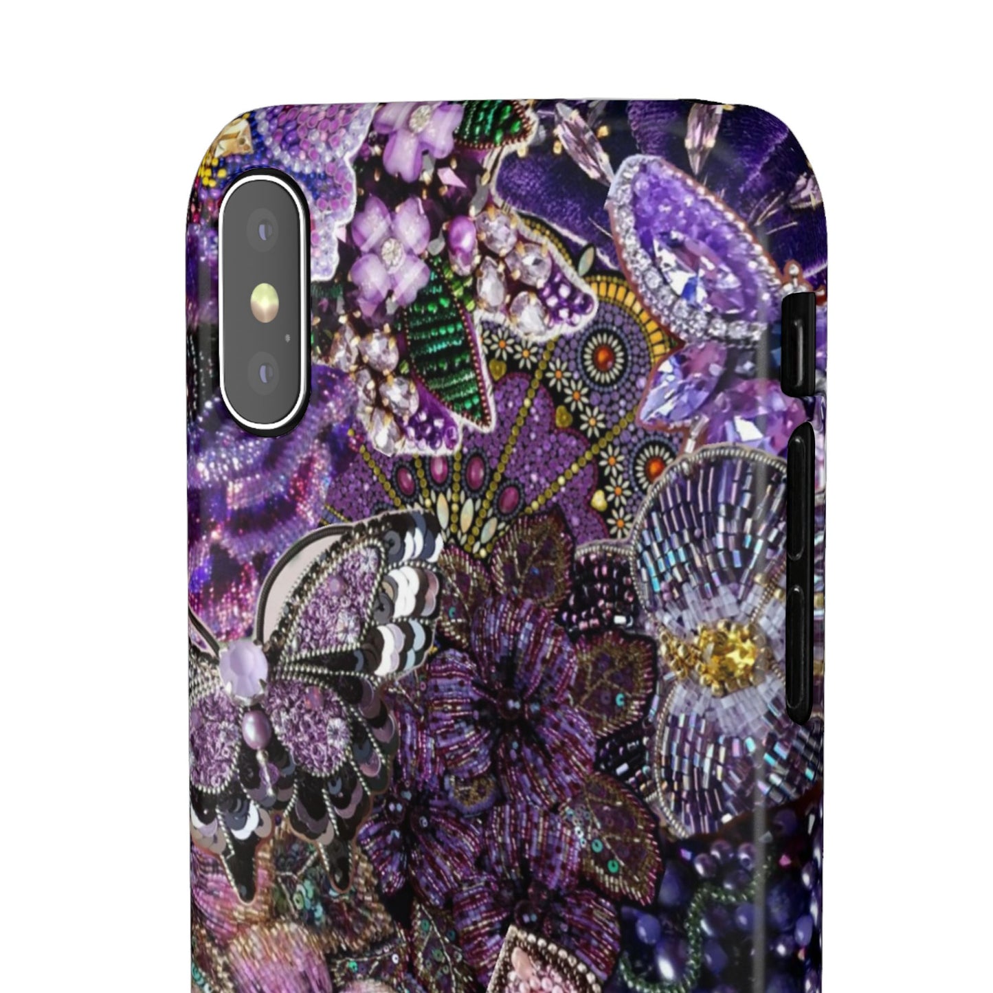 Purple Floral Butterfly Case