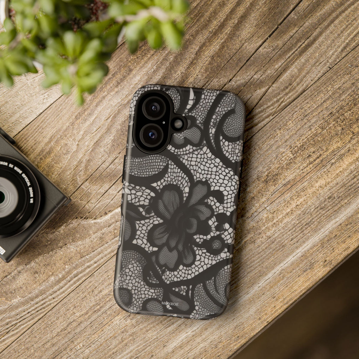 Black Floral Vintage Case