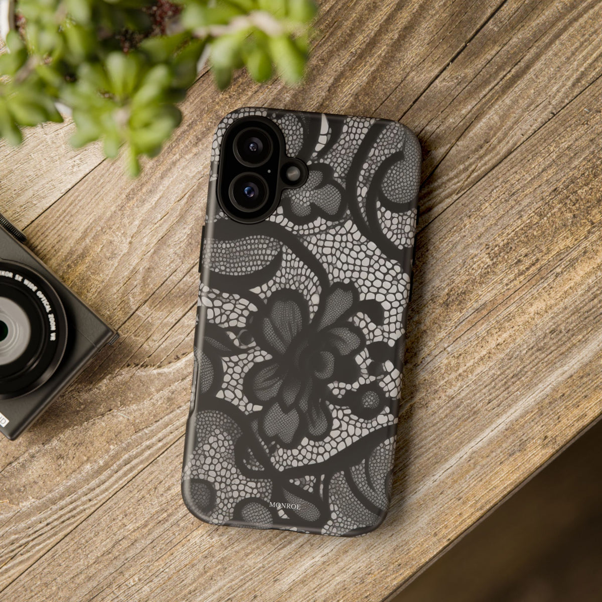 Black Floral Vintage Case