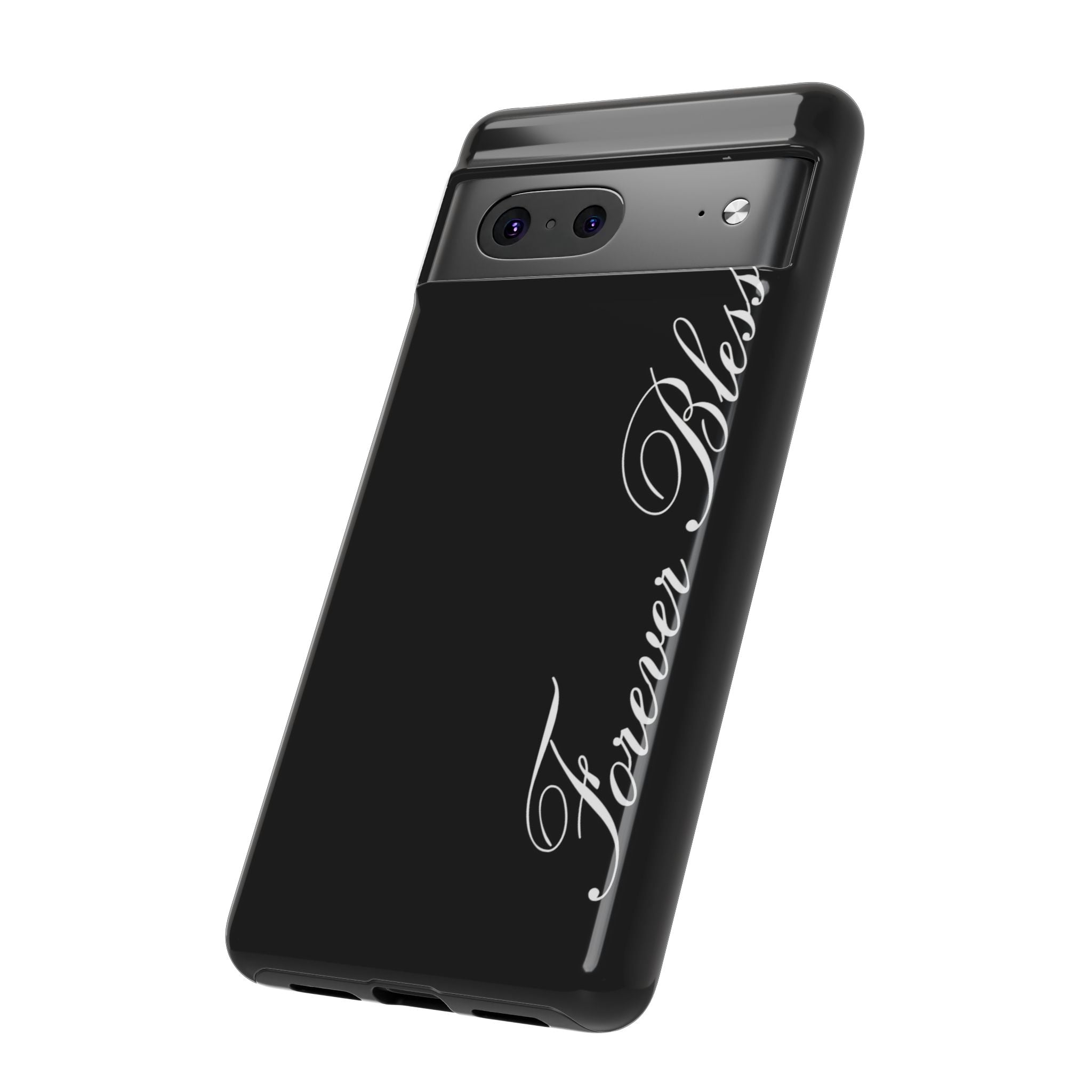 "Forever Blessed" Black Phone Cover
