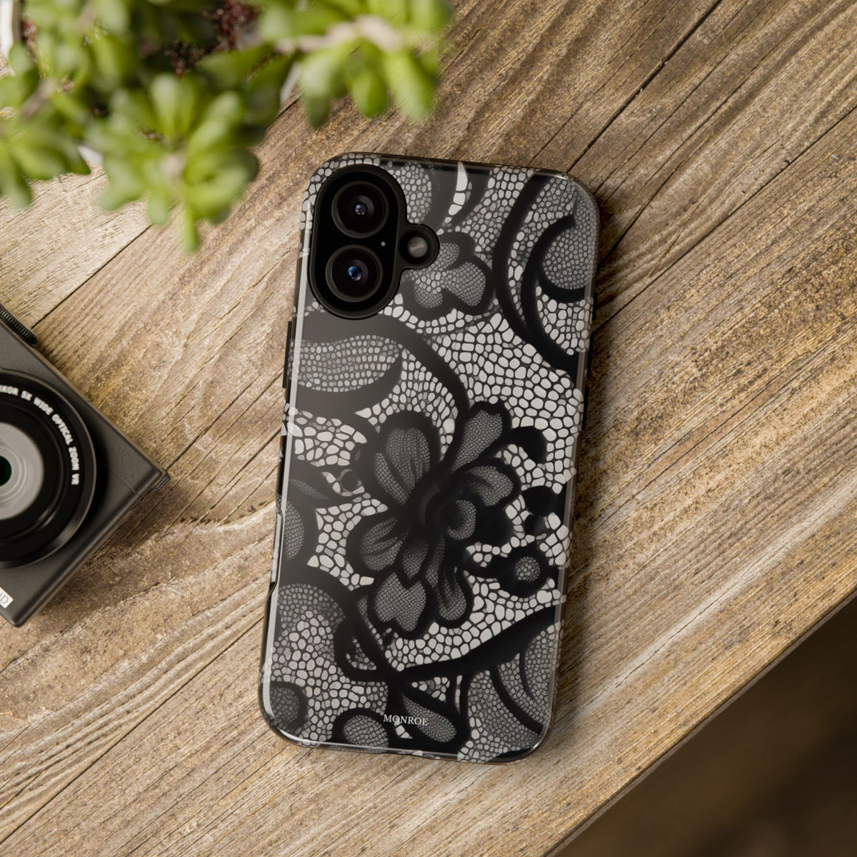 Black Floral Vintage Case