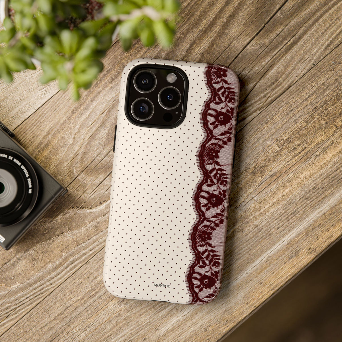 Burgundy Lace Edge Tough Case