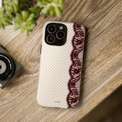 Burgundy Lace Edge Tough Case