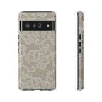 White Lace Pattern Tough Phone Case