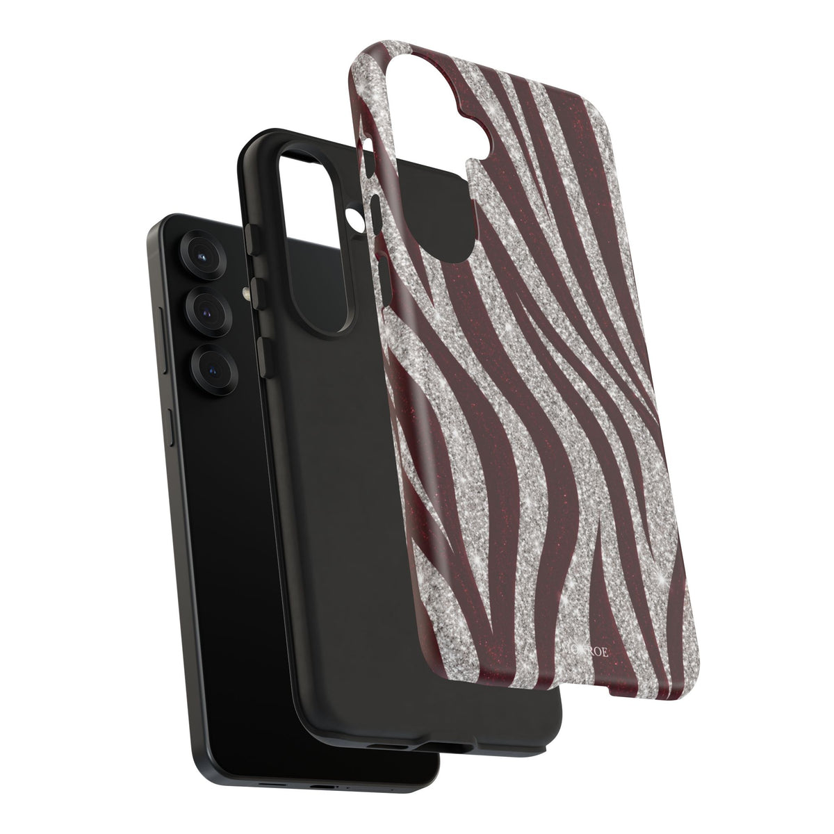 Burgundy Zebra Glitter Tough Case
