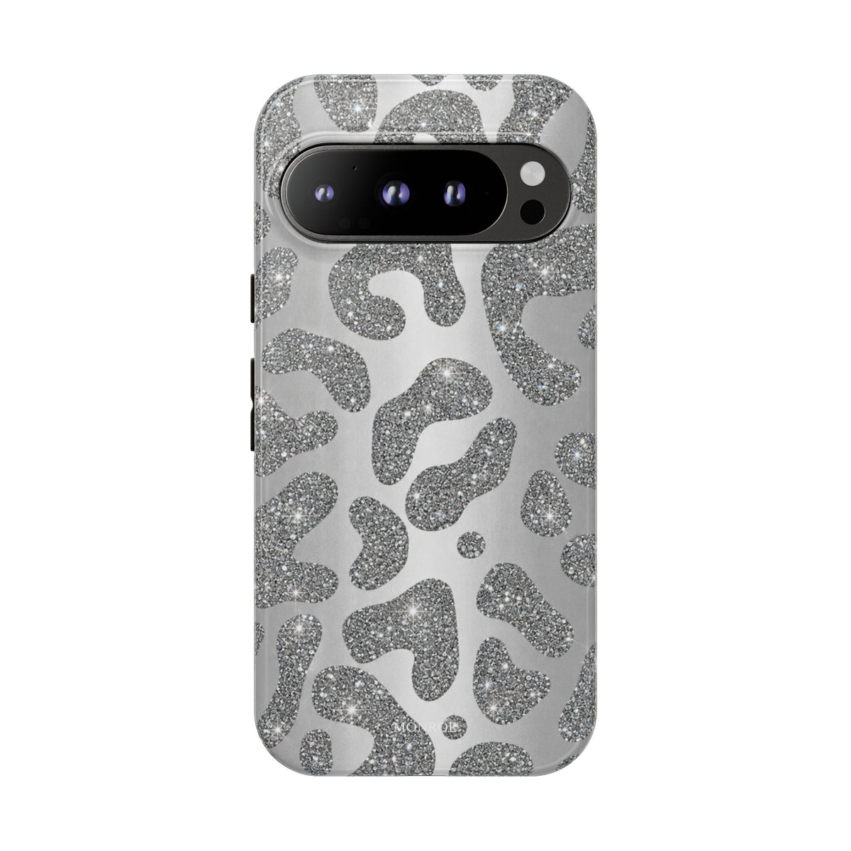 Silver Glitter Leopard Tough Case
