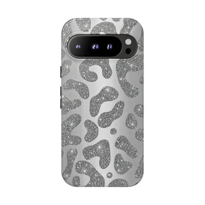 Silver Glitter Leopard Tough Case